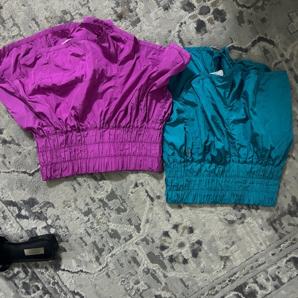 Two Pairs Free People Teal and Magenta Smocked Waist Shorts (L) - Picture 3 of 5